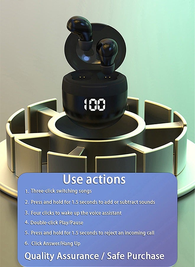 جيكومو سماعات أذن صغيرة غير مرئية صغيرة للعمل، سماعات أذن لاسلكية صغيرة تعمل بتقنية البلوتوث، صغيرة الحجم، أصغر سماعات أذن سرية مخفية للعمل، سماعات أذن صغيرة صغيرة غير مرئية، سماعات رأس صغيرة غير مرئية، سماعات رأس مخفية سرية - Image 5